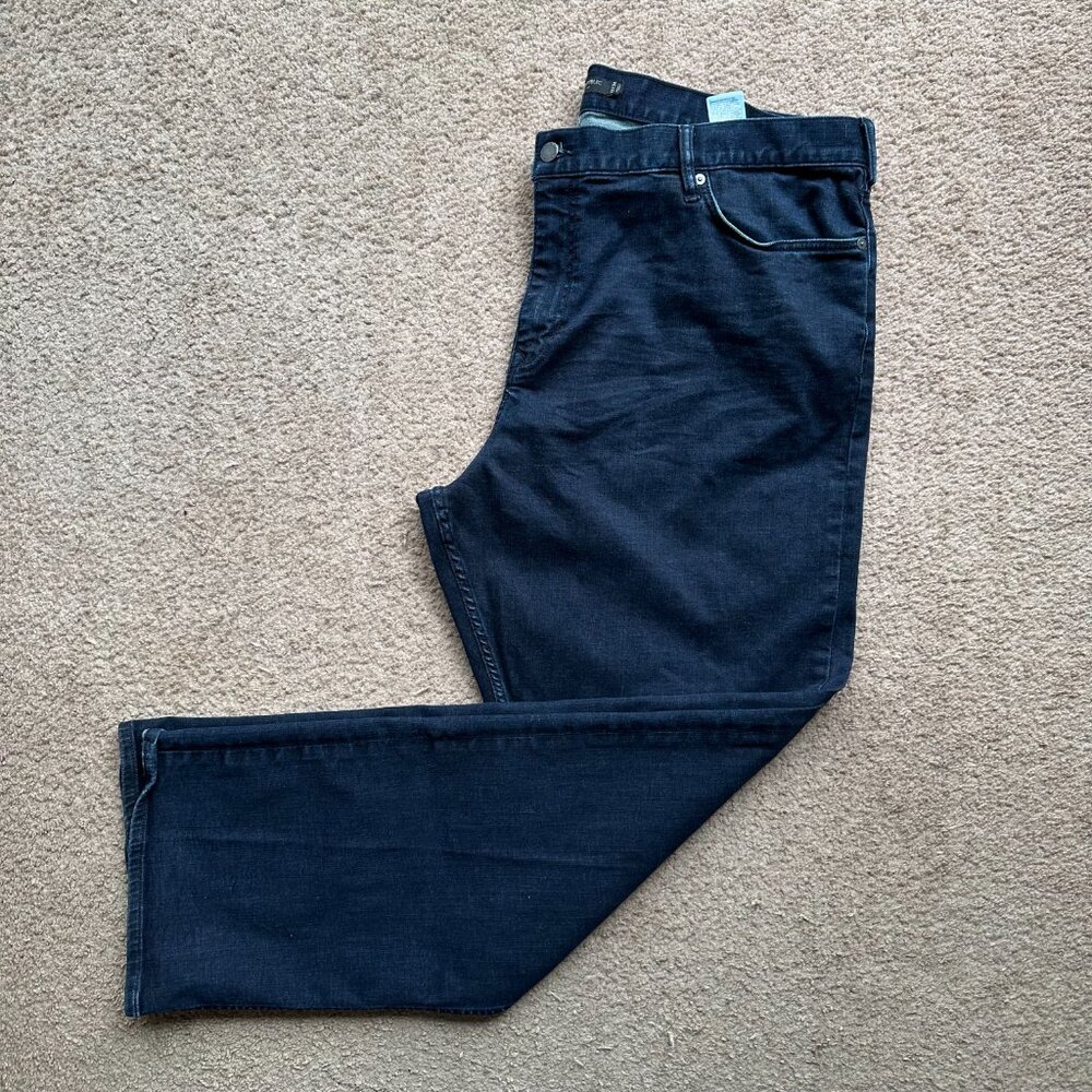 Banana Republic Jeans Mens 42x34 High Rise Straight Leg Blue Dark Denim